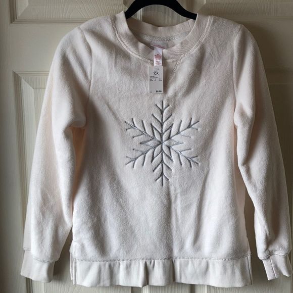 🆕 Target Snowflake Fleece Sweatshirt XS New - Picture 1 of 3